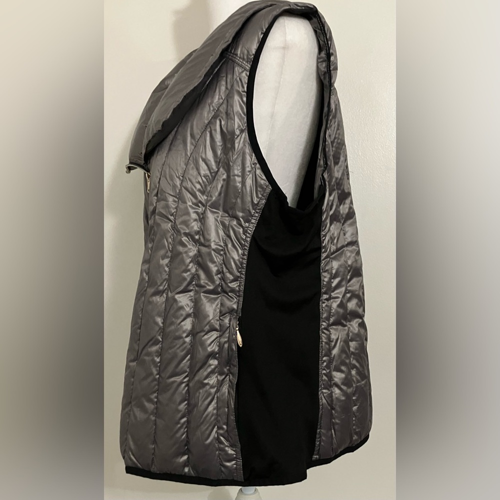 Calvin Klein 2X Silver Premium Down Full Zip Puffer Vest Lightweight Packable - Picture 7 of 9
